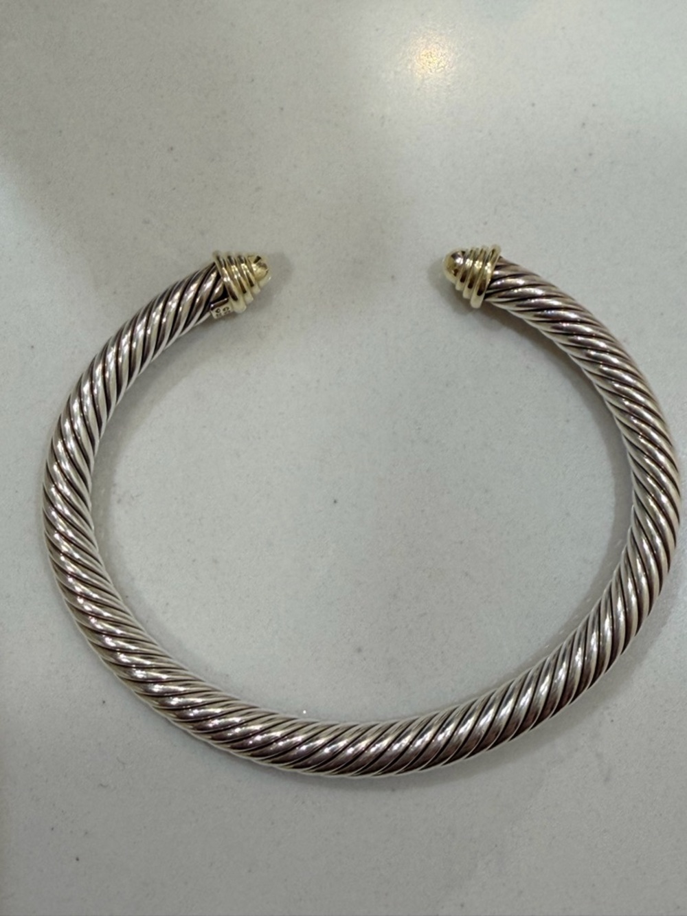David Yurman Cable Classic Bracelet - Silver & Gold 5mm Size XS